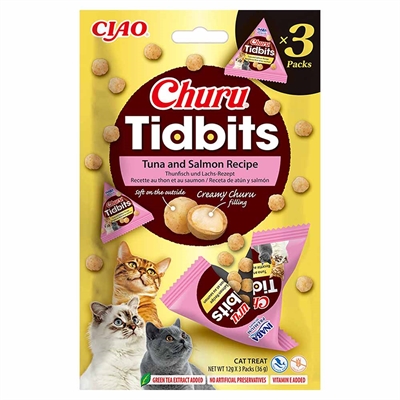 Ciao Churu Tidbits Kattgodis med Tonfisk & Laxsmak 3-pack